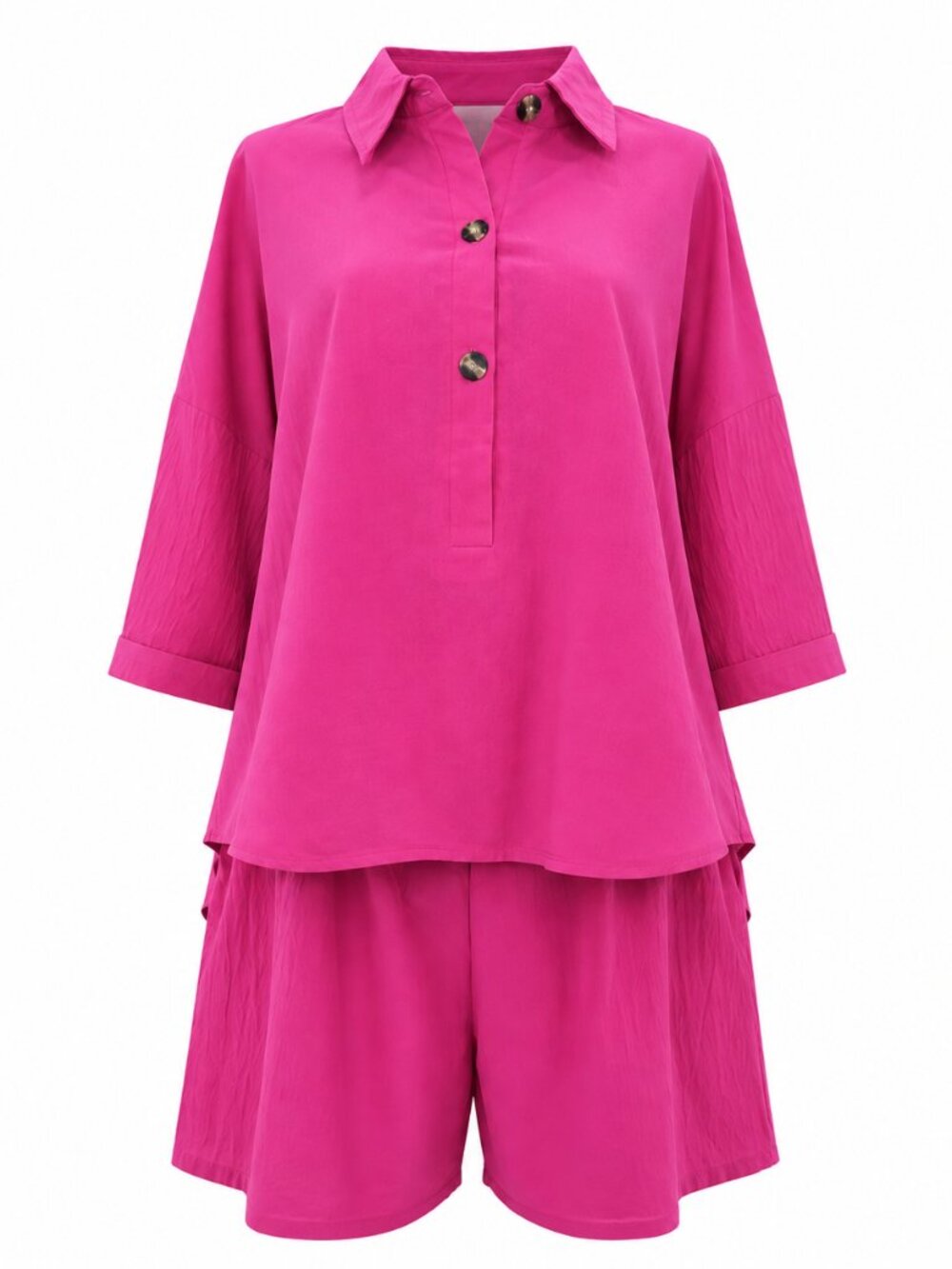 Hot Pink Oversized Top and Shorts Matching Set New